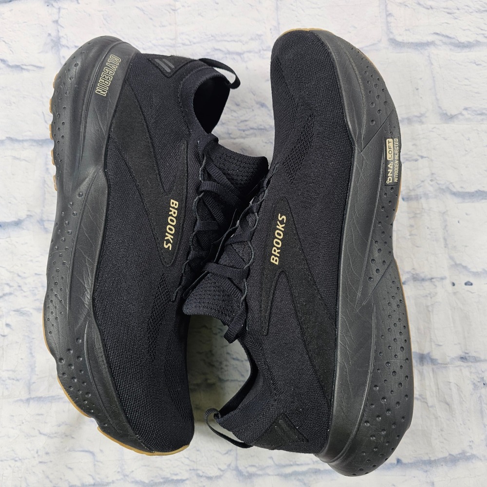Brooks Glycerin StealthFit 21 Running Shoes Mens 11.5 Black Gold Sneakers - Picture 9 of 13